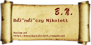 Bánóczy Nikolett névjegykártya